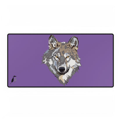 Desk Mats: Wolves Lite Purple