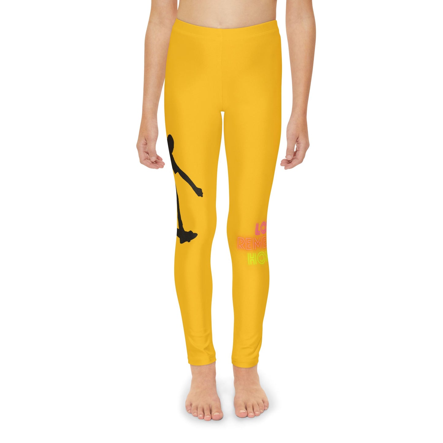 Youth Full-Length Leggings: Skateboarding Yellow