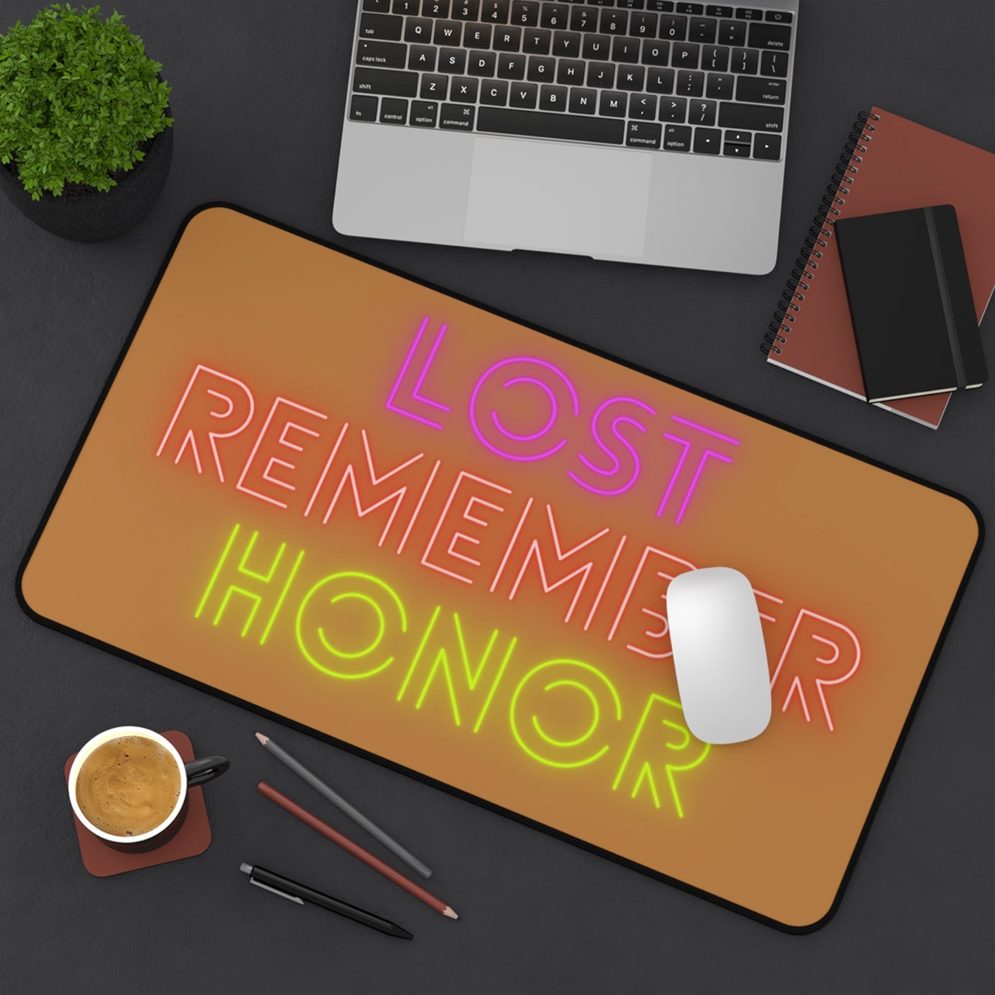 Desk Mat: Lost Remember Honor Lite Brown