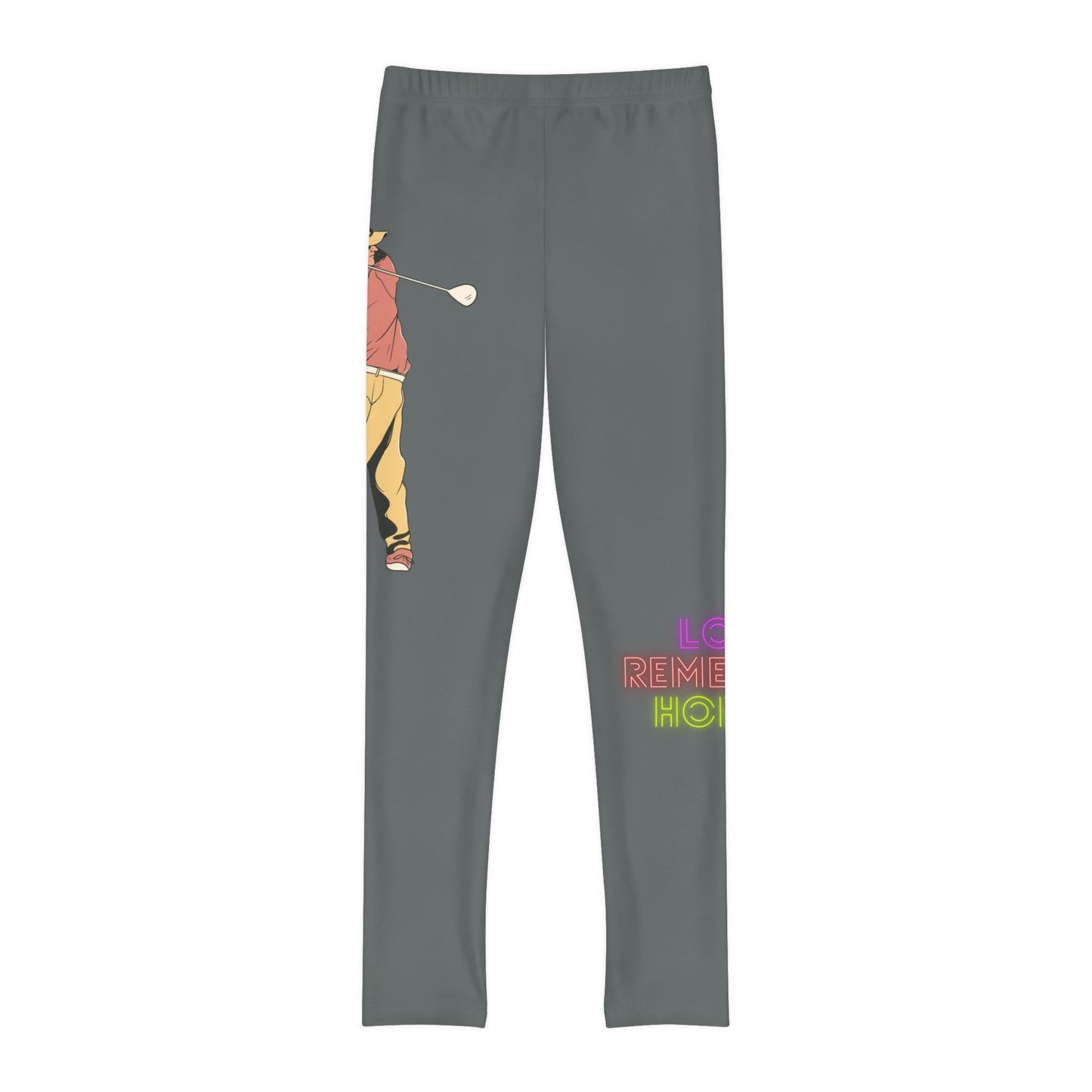 Youth Full-Length Leggings: Golf Dark Grey