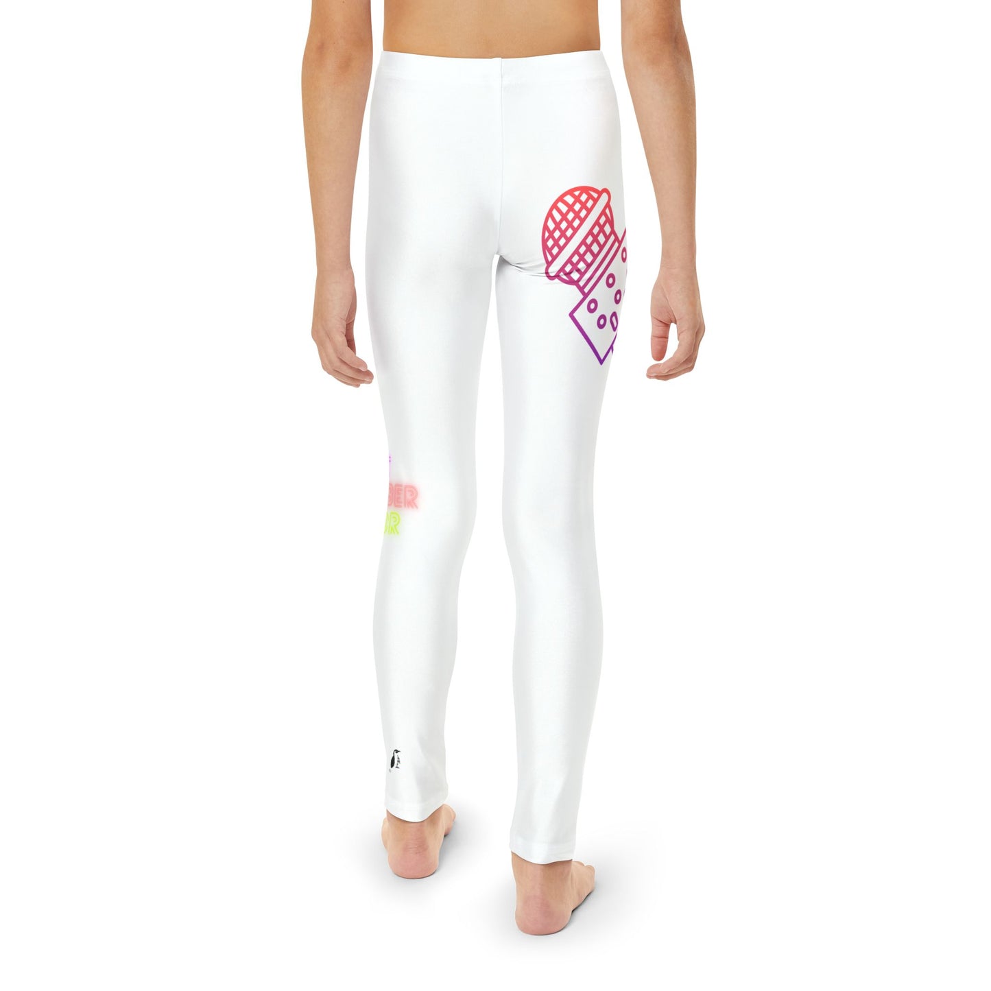 Youth Full-Length Leggings: Music White