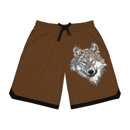 Basketball Rib Shorts: Wolves Brown