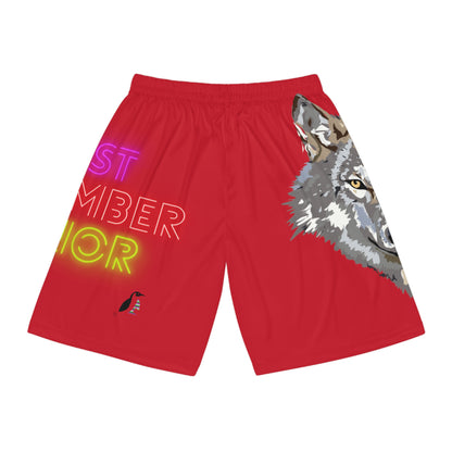 Basketball Shorts: Wolves Dark Red