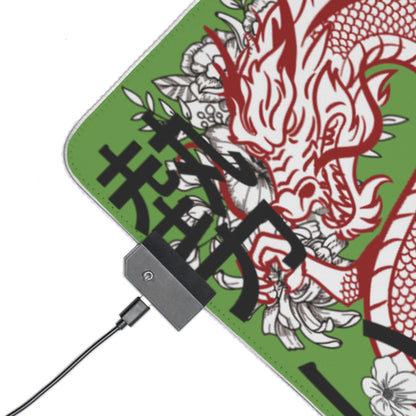 LED Gaming Mouse Pad: Dragons Green