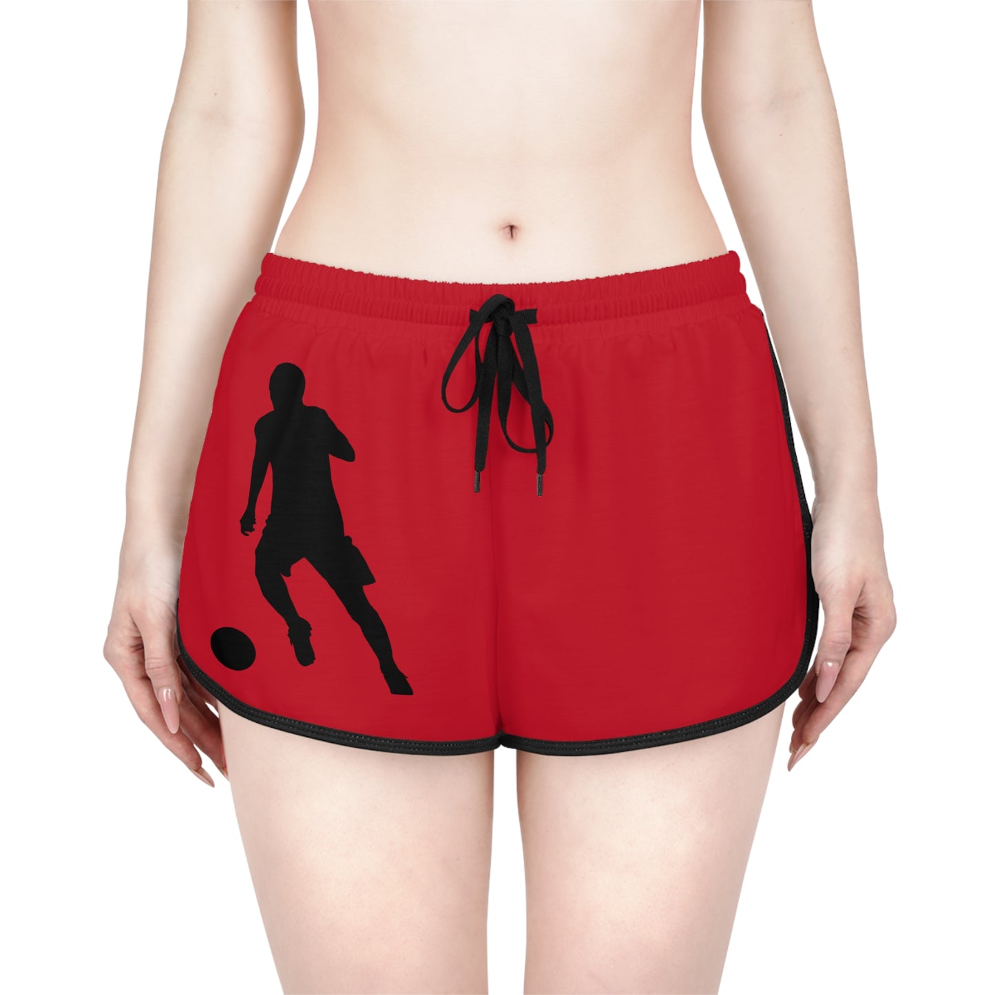 Women's Relaxed Shorts: Soccer Dark Red