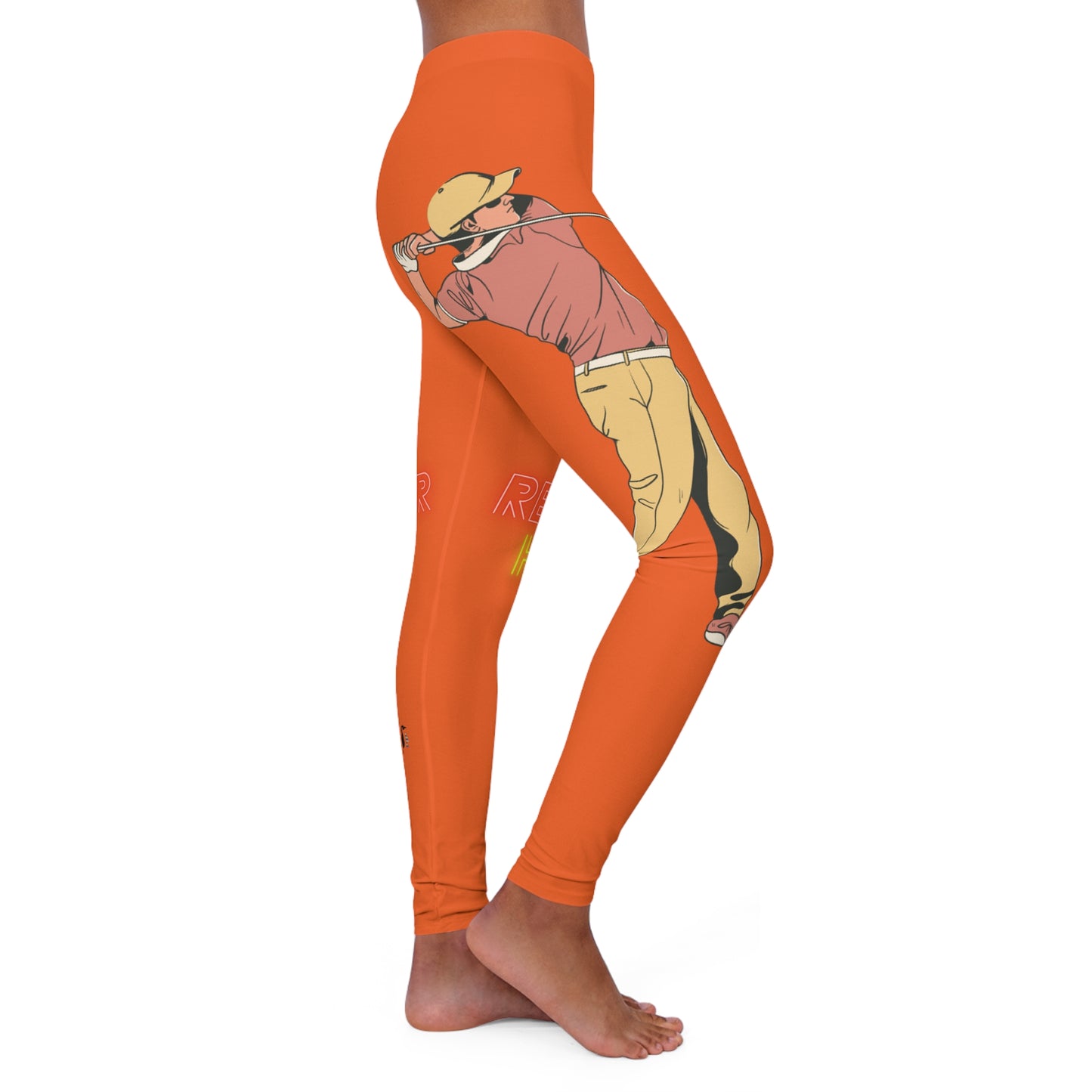 Women's Spandex Leggings: Golf Orange