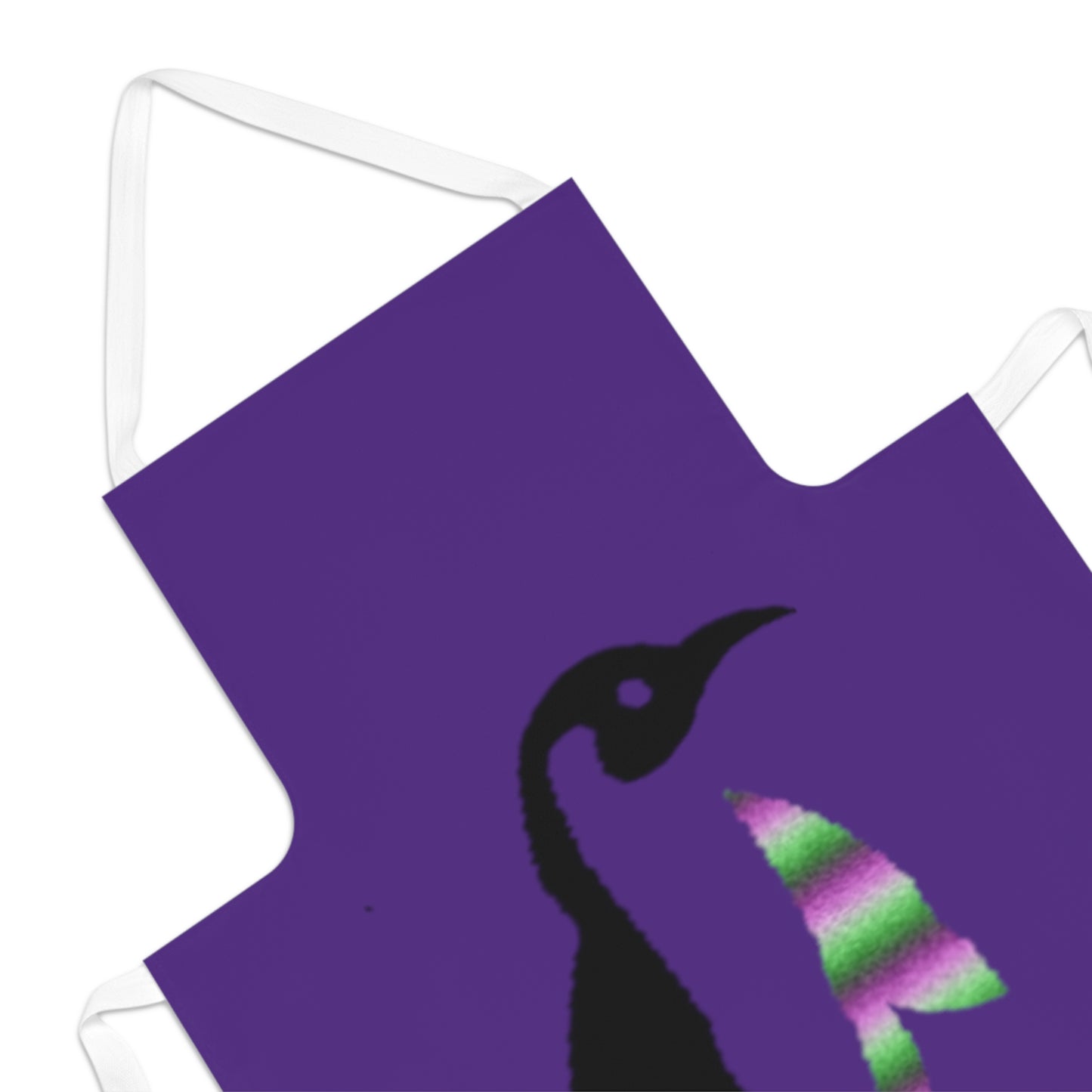 Adult Apron: Crazy Penguin World Logo Purple