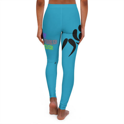 Women's Spandex Leggings: Wrestling Turquoise