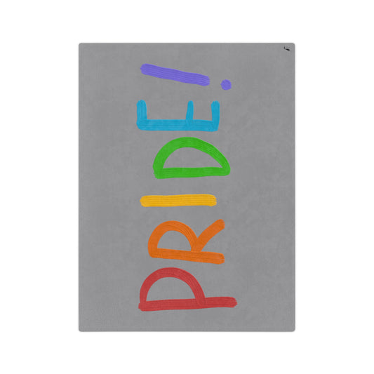 Velveteen Minky Blanket: LGBTQ Pride Grey
