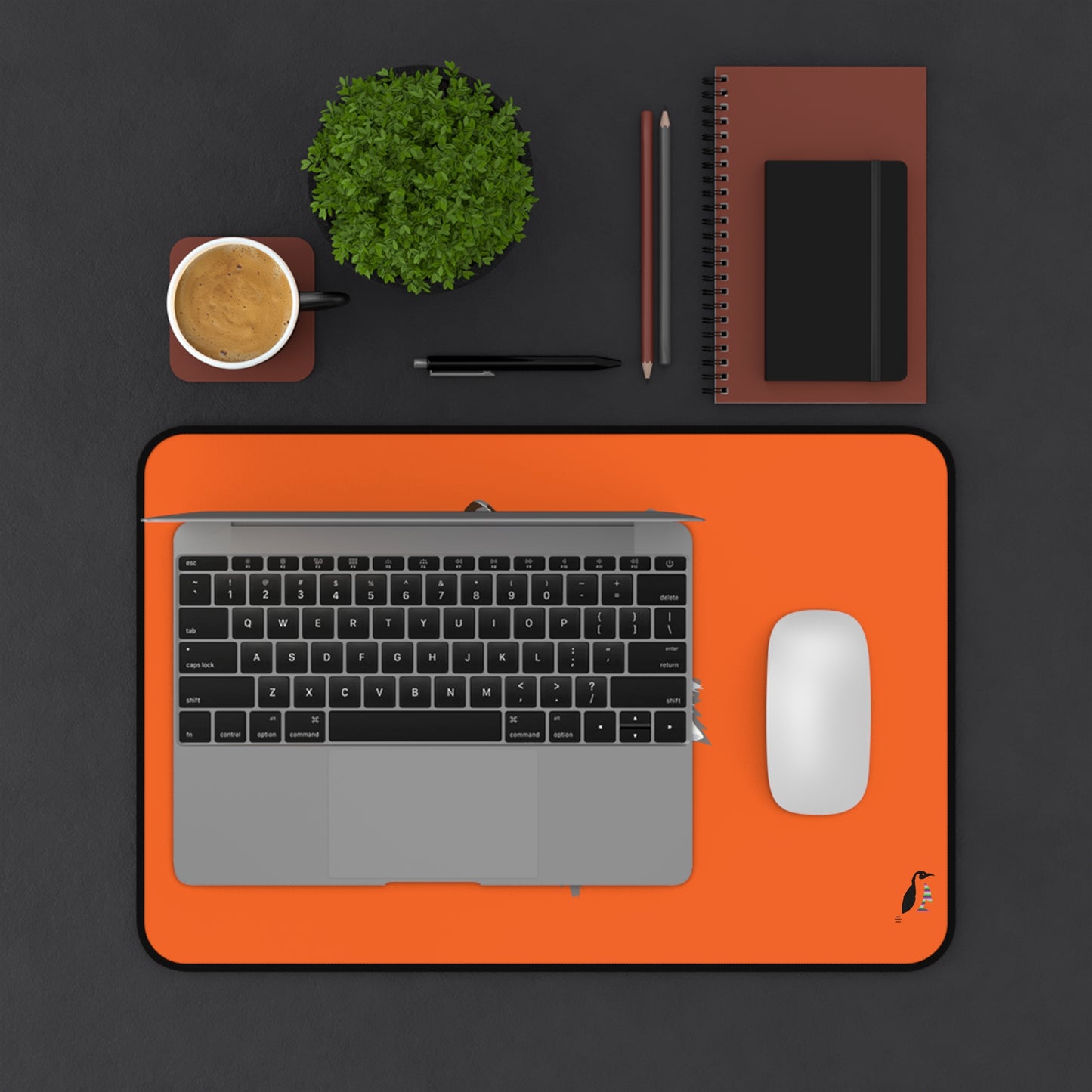 Desk Mat: Wolves Orange