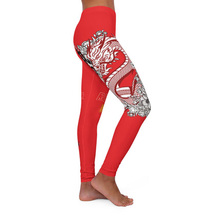 Women's Spandex Leggings: Dragons Red