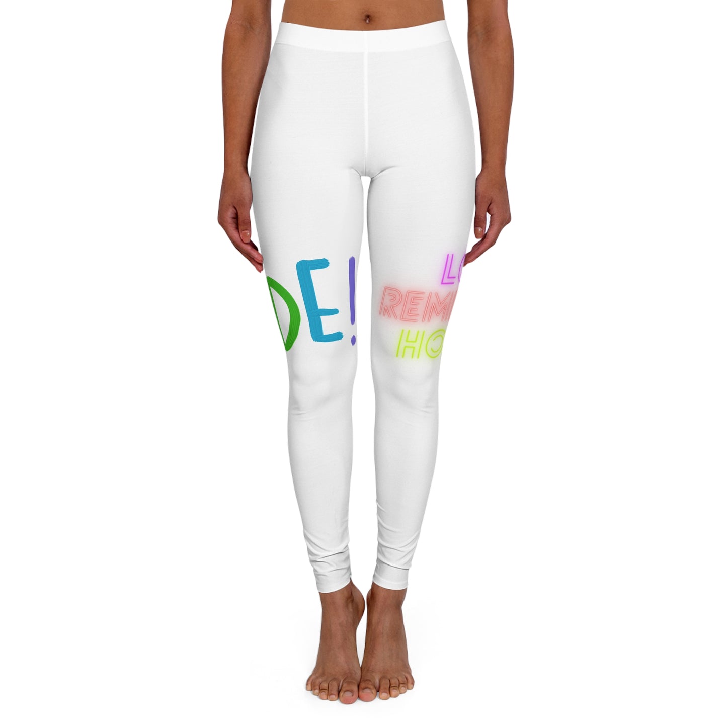 Women's Spandex Leggings: LGBTQ Pride White