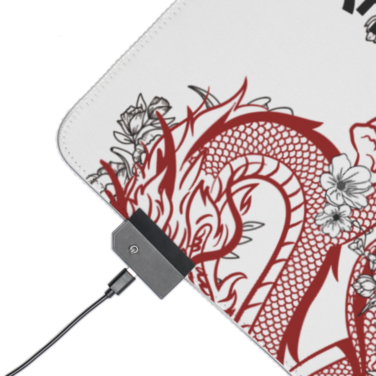 LED Gaming Mouse Pad: Dragons White