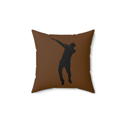 Spun Polyester Square Pillow: Dance Brown