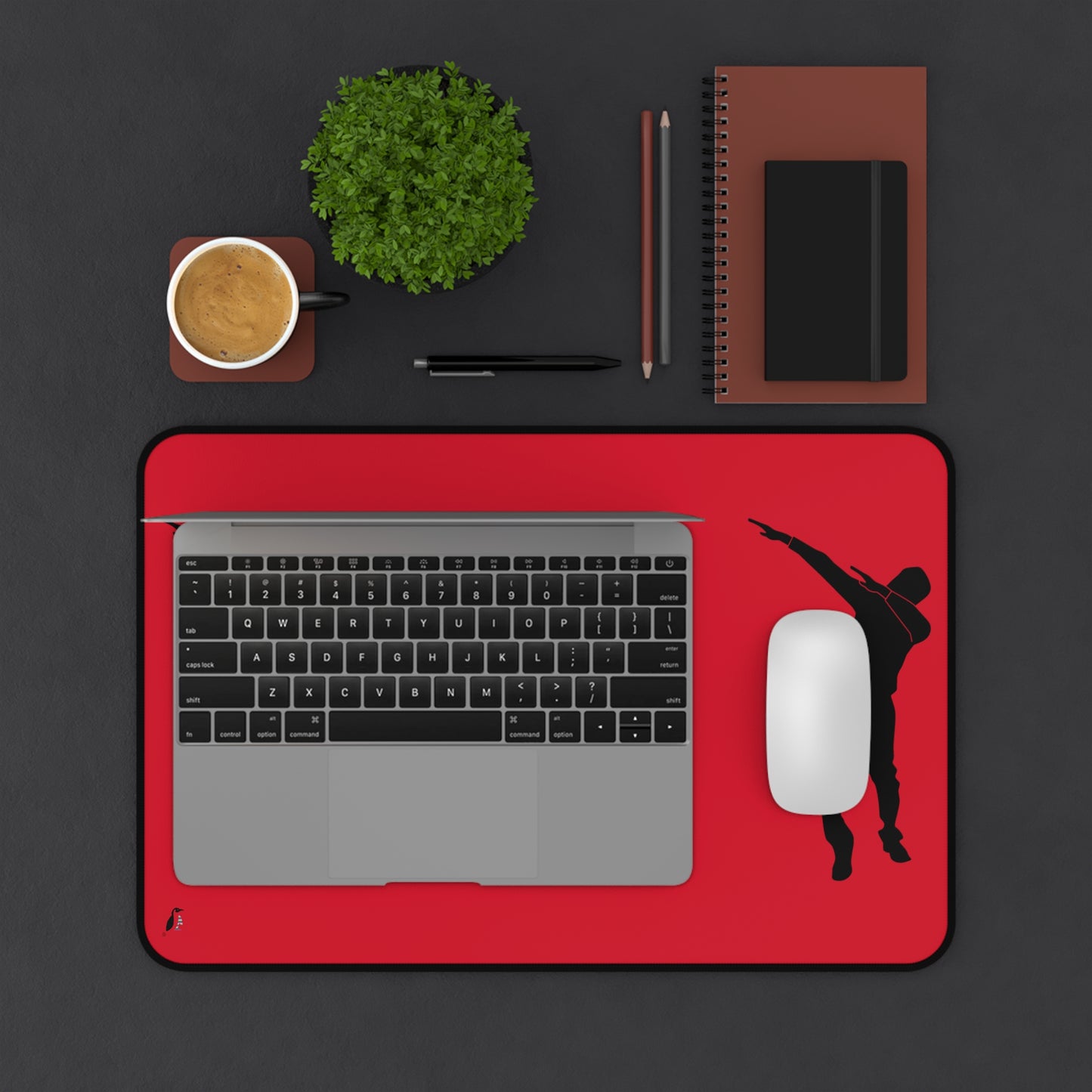 Desk Mat: Dance Dark Red