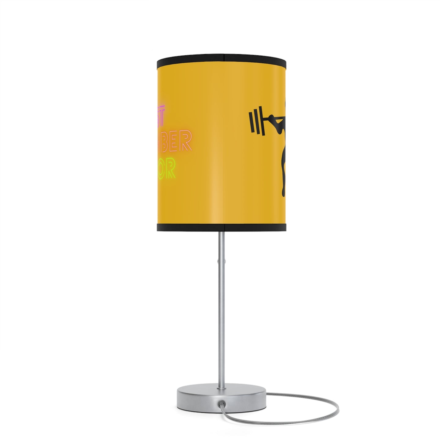 Lamp on a Stand, US|CA plug: Weightlifting Yellow