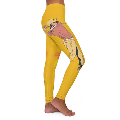 Women's Spandex Leggings: Golf Yellow