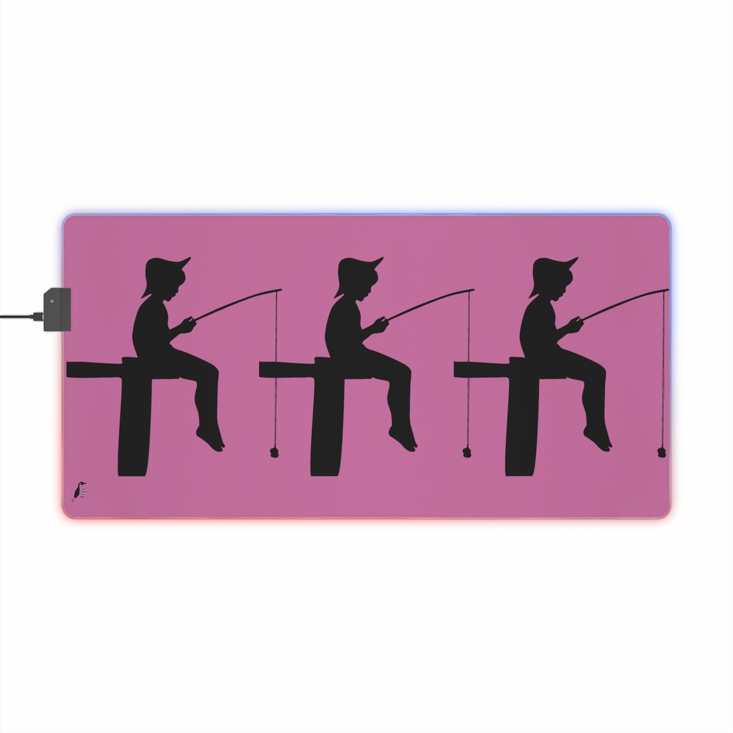 LED Gaming Mouse Pad: Fishing Lite Pink