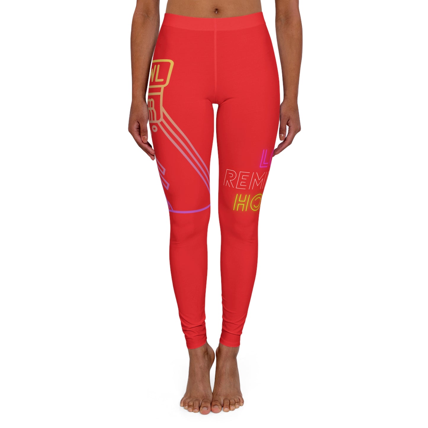 Women's Spandex Leggings: Bowling Red