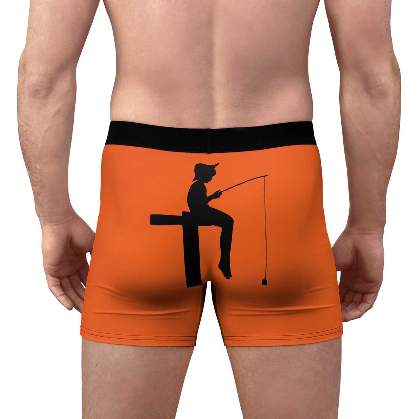 Men's Boxer Briefs: Fishing Orange