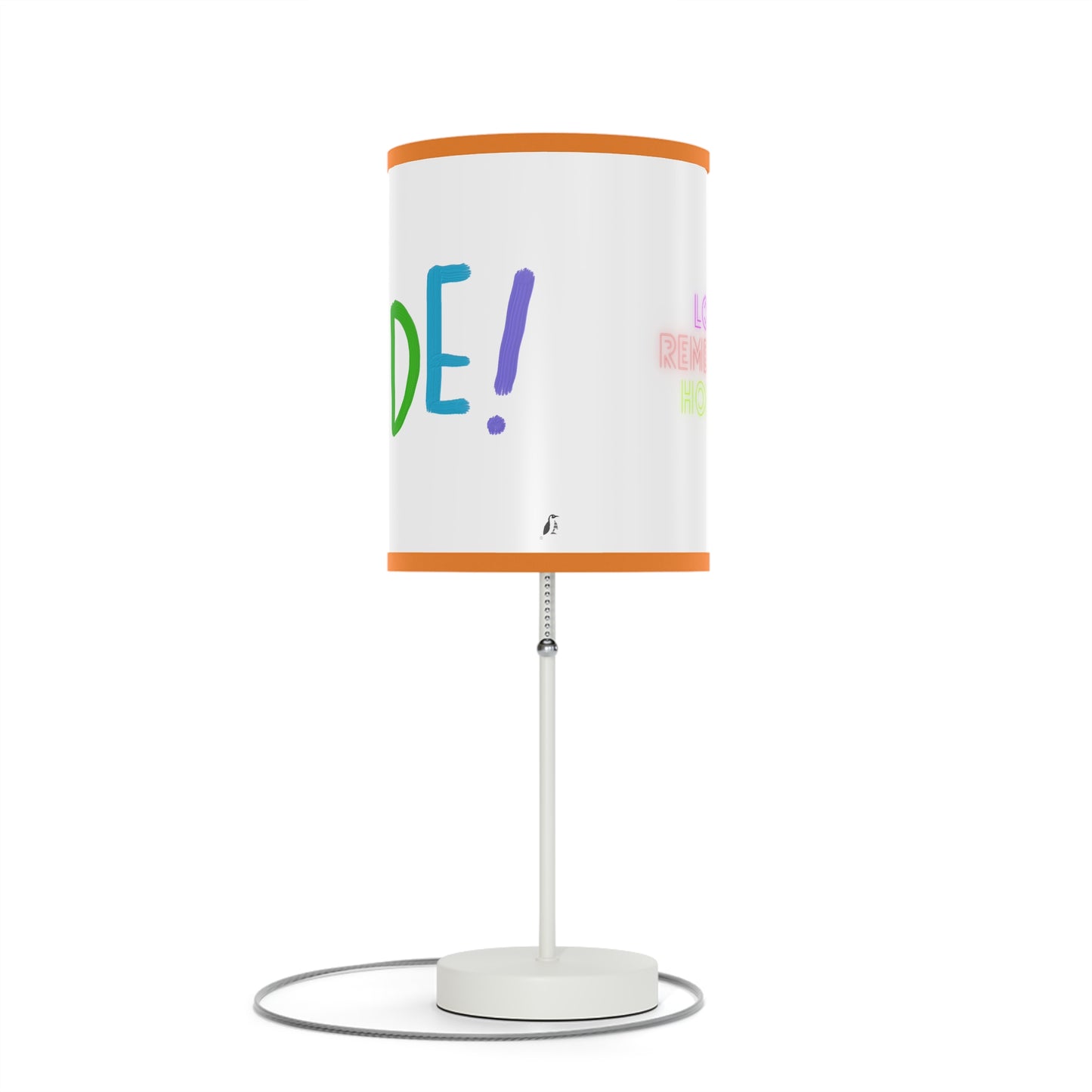 Lamp on a Stand, US|CA plug: LGBTQ Pride White 