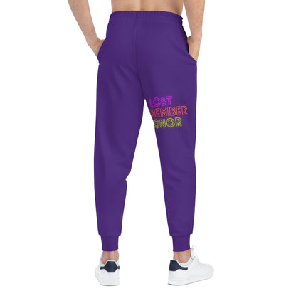 Athletic Joggers: Crazy Penguin World Logo Purple