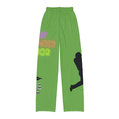 Kids Pajama Pants: Baseball Green