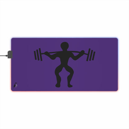 LED Gaming Mouse Pad: Weightlifting Purple