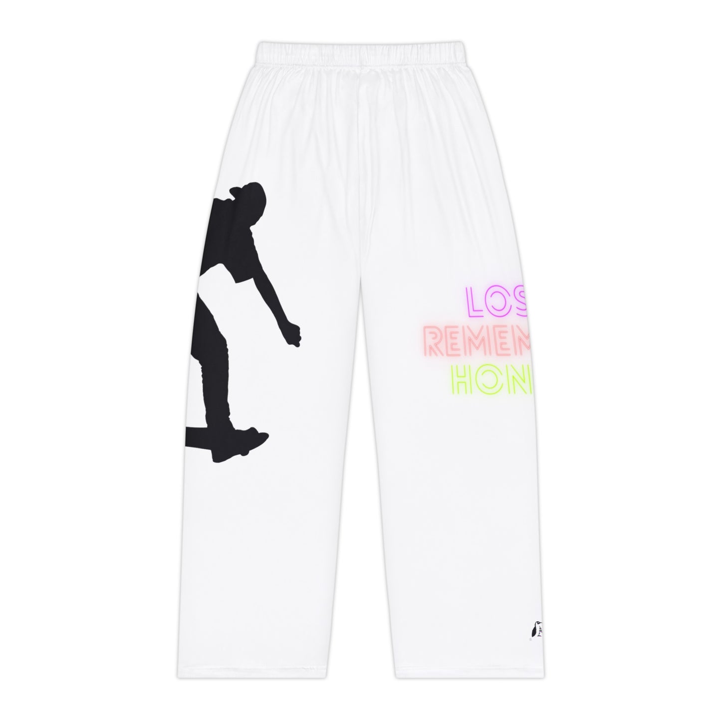 Pambabaeng Pajama Pants: Skateboarding White 