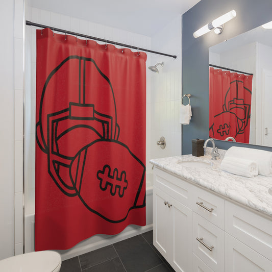 Shower Curtains: #1 Football Dark Red
