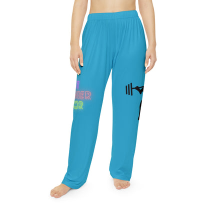 Pambabaeng Pajama Pants: Weightlifting Turquoise 