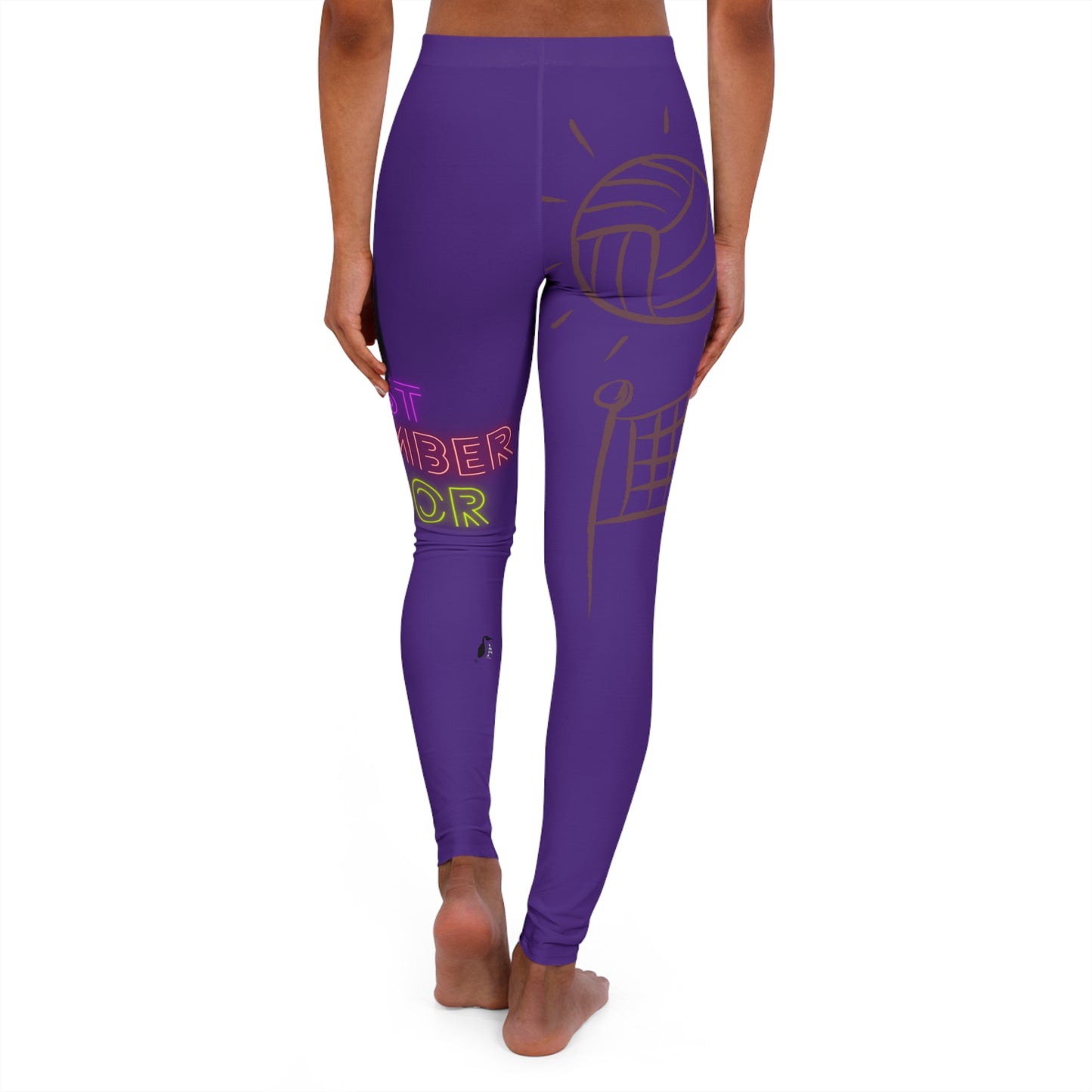 Women's Spandex Leggings: Volleyball Purple