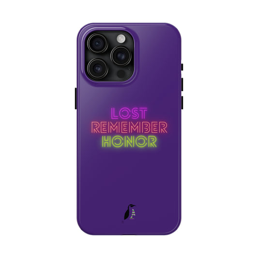 Tough Phone Cases (for iPhones): Lost Remember Honor Purple