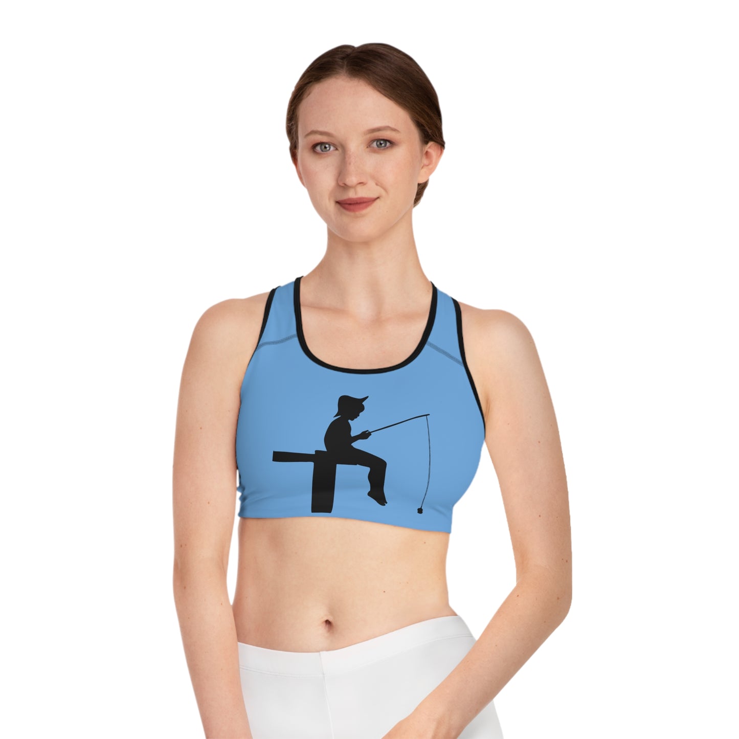 Sports Bra: Fishing Lite Blue