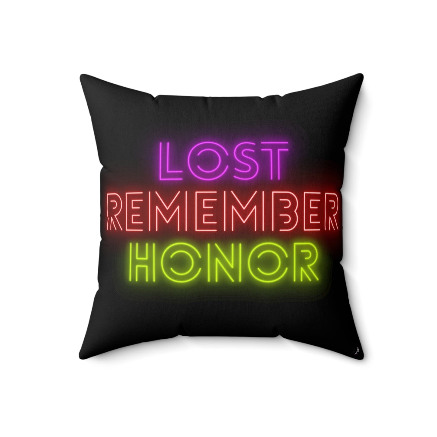 Spun Polyester Square Pillow: Fight Cancer Black