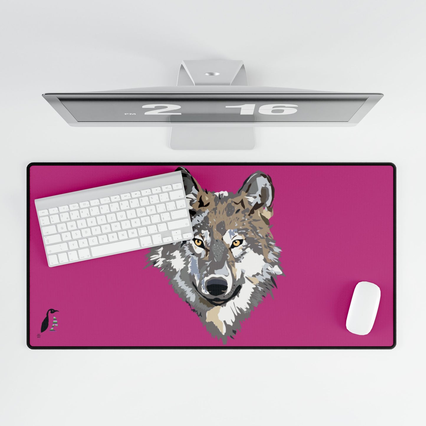 Desk Mats: Wolves Pink