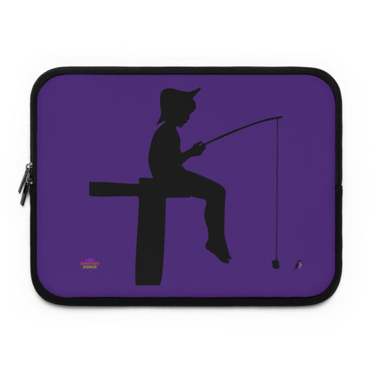 Laptop Sleeve: Fishing Purple