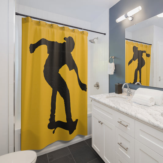 Shower Curtains: #1 Skateboarding Yellow