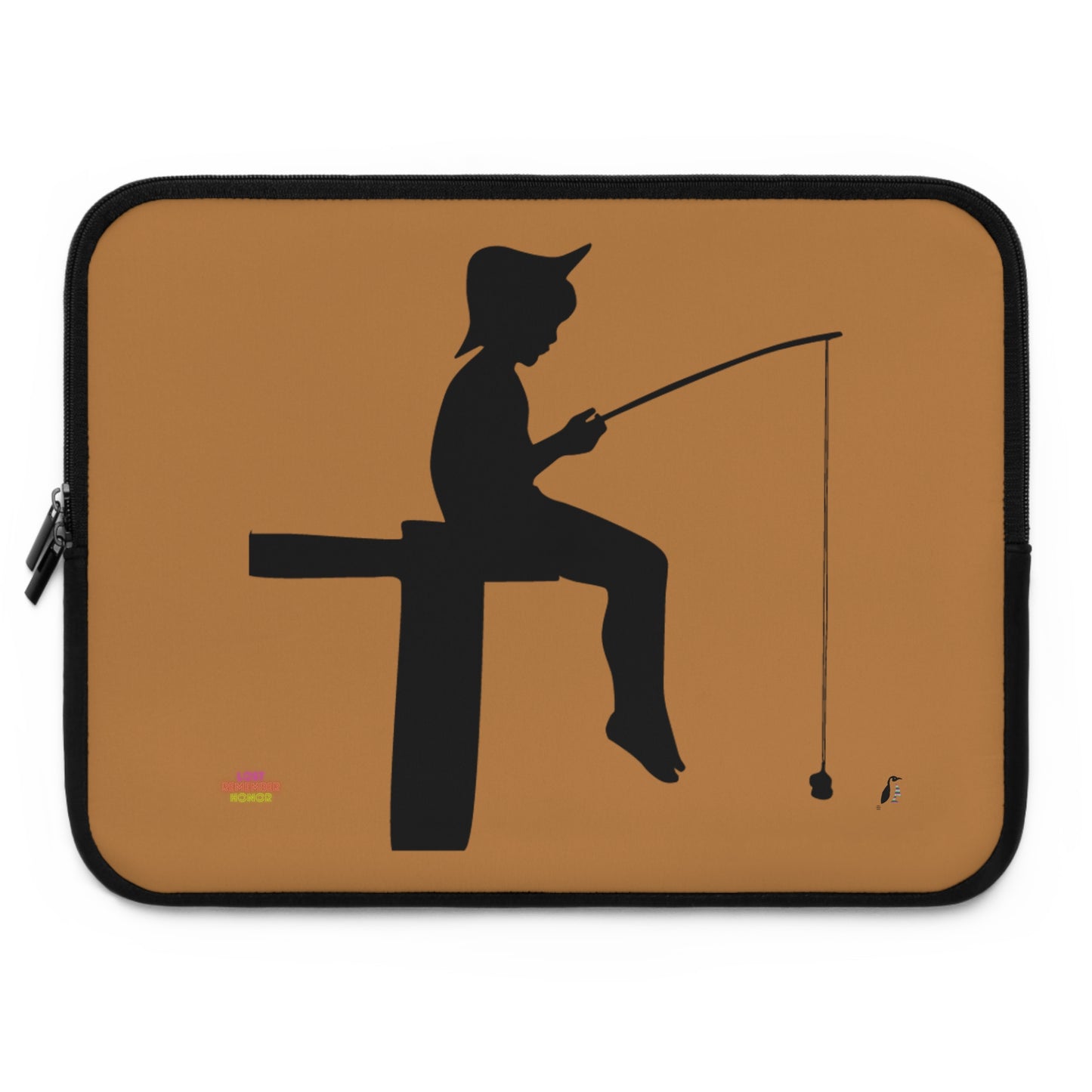 Laptop Sleeve: Fishing Lite Brown