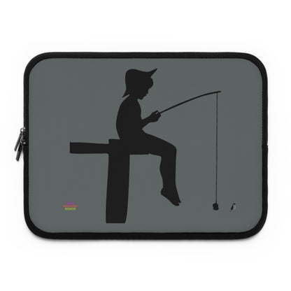 Laptop Sleeve: Fishing Dark Grey