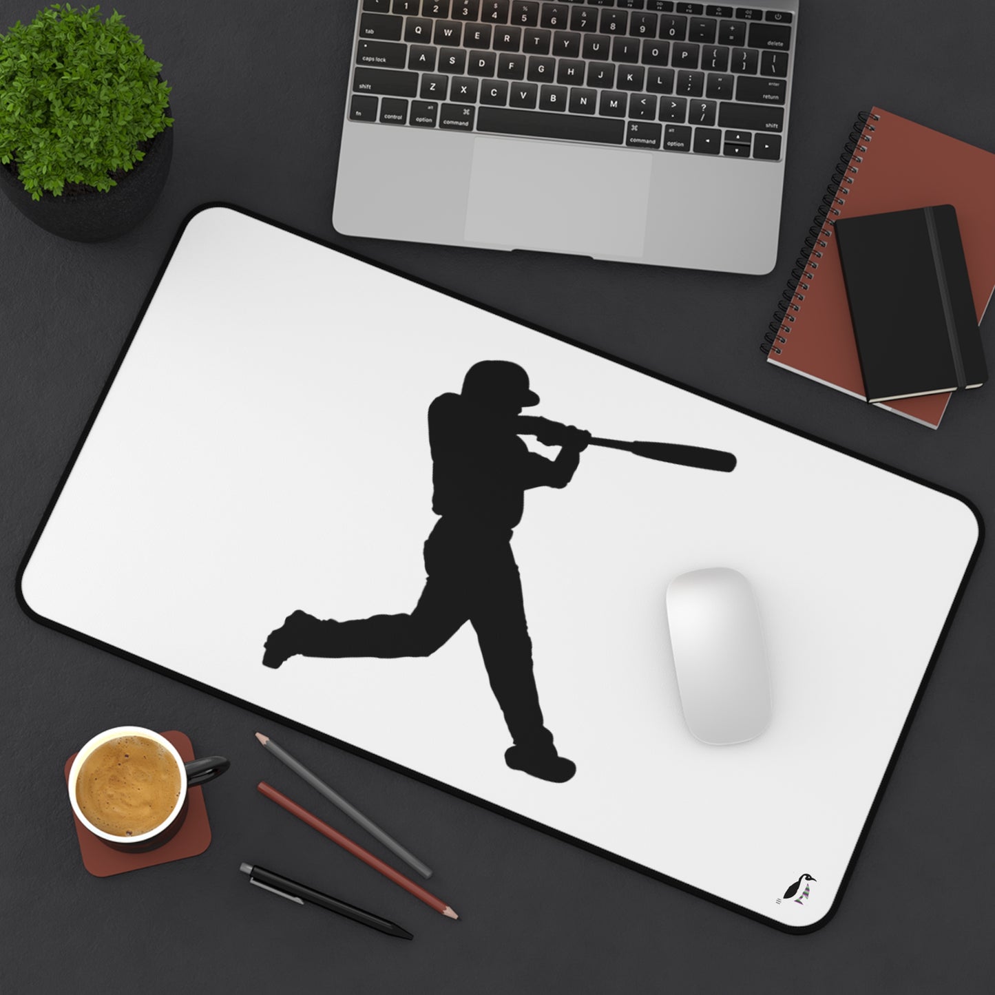 Desk Mat: Baseball White