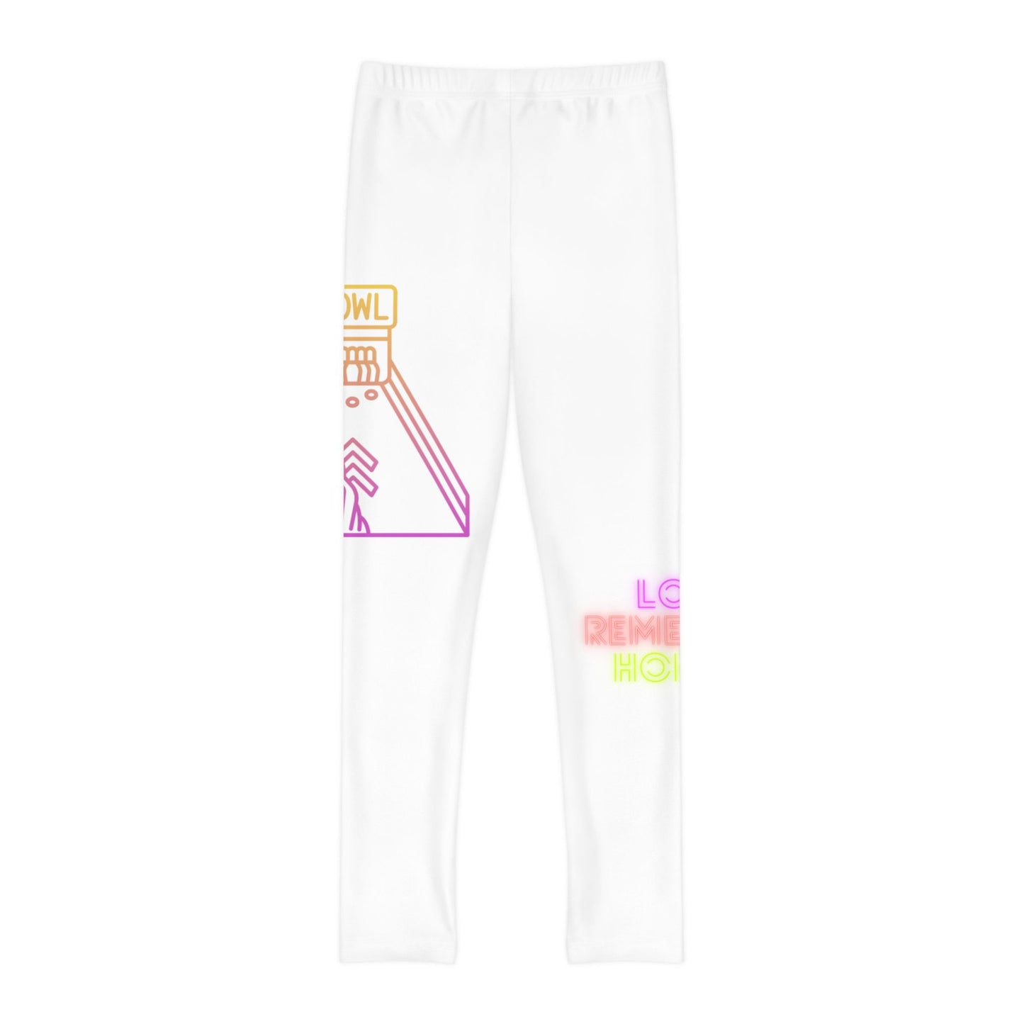 Youth Full-Length Leggings: Bowling White