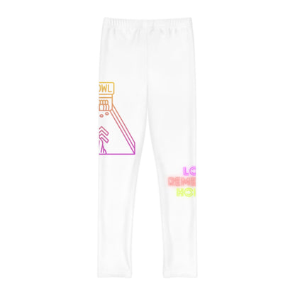 Youth Full-Length Leggings: Bowling White