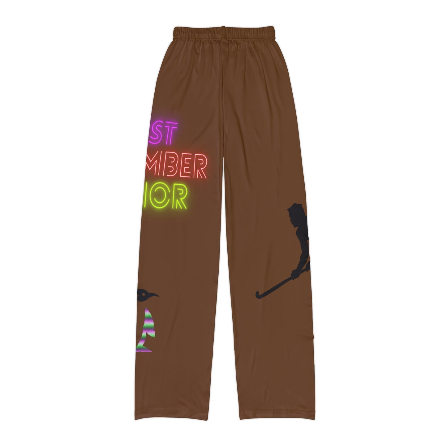 Kids Pajama Pants: Hockey Brown