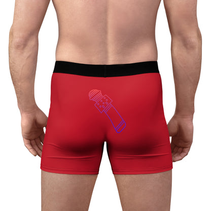 Men's Boxer Briefs: Music Dark Red