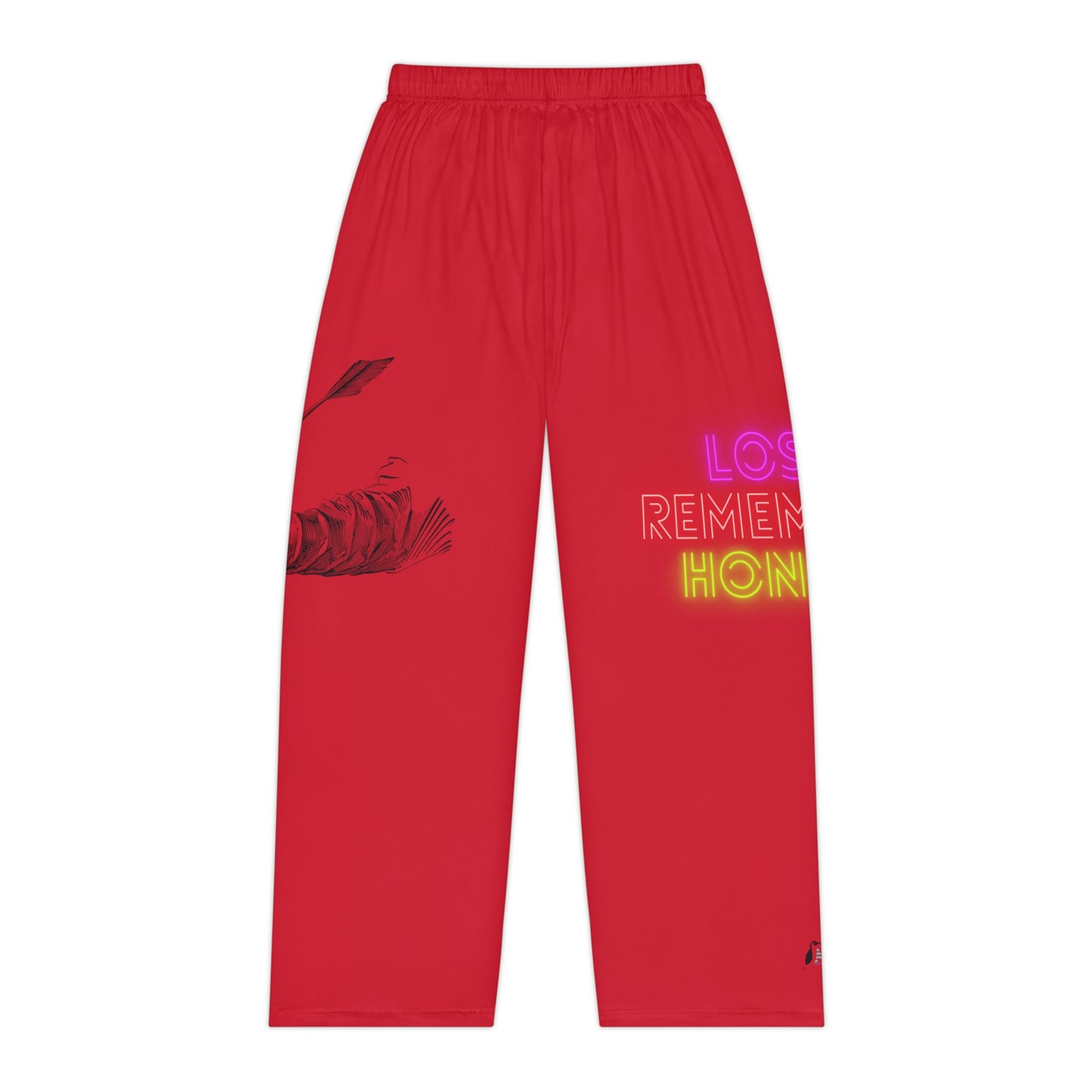 Women's Pajama Pants: Writing Dark Red