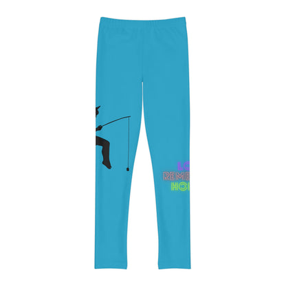 Youth Full-Length Leggings: Fishing Turquoise