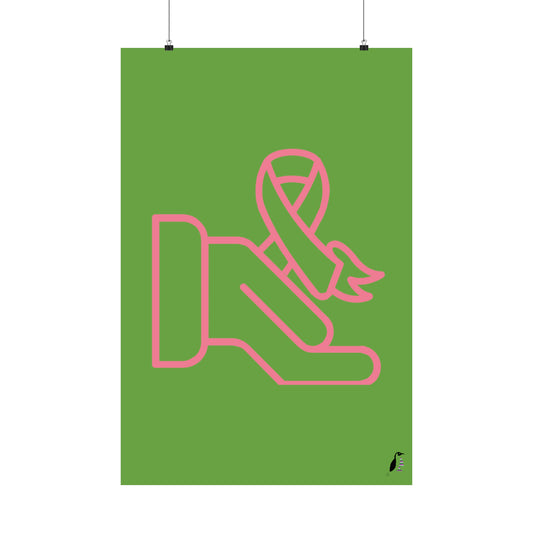 Premium Matte Vertical Posters: Fight Cancer Green