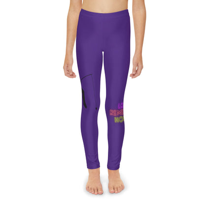 Youth Full-Length Leggings: Fishing Purple