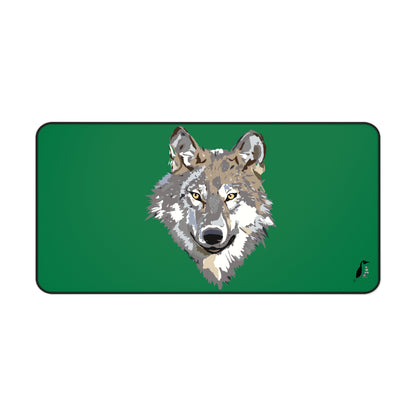 Desk Mat: Wolves Dark Green